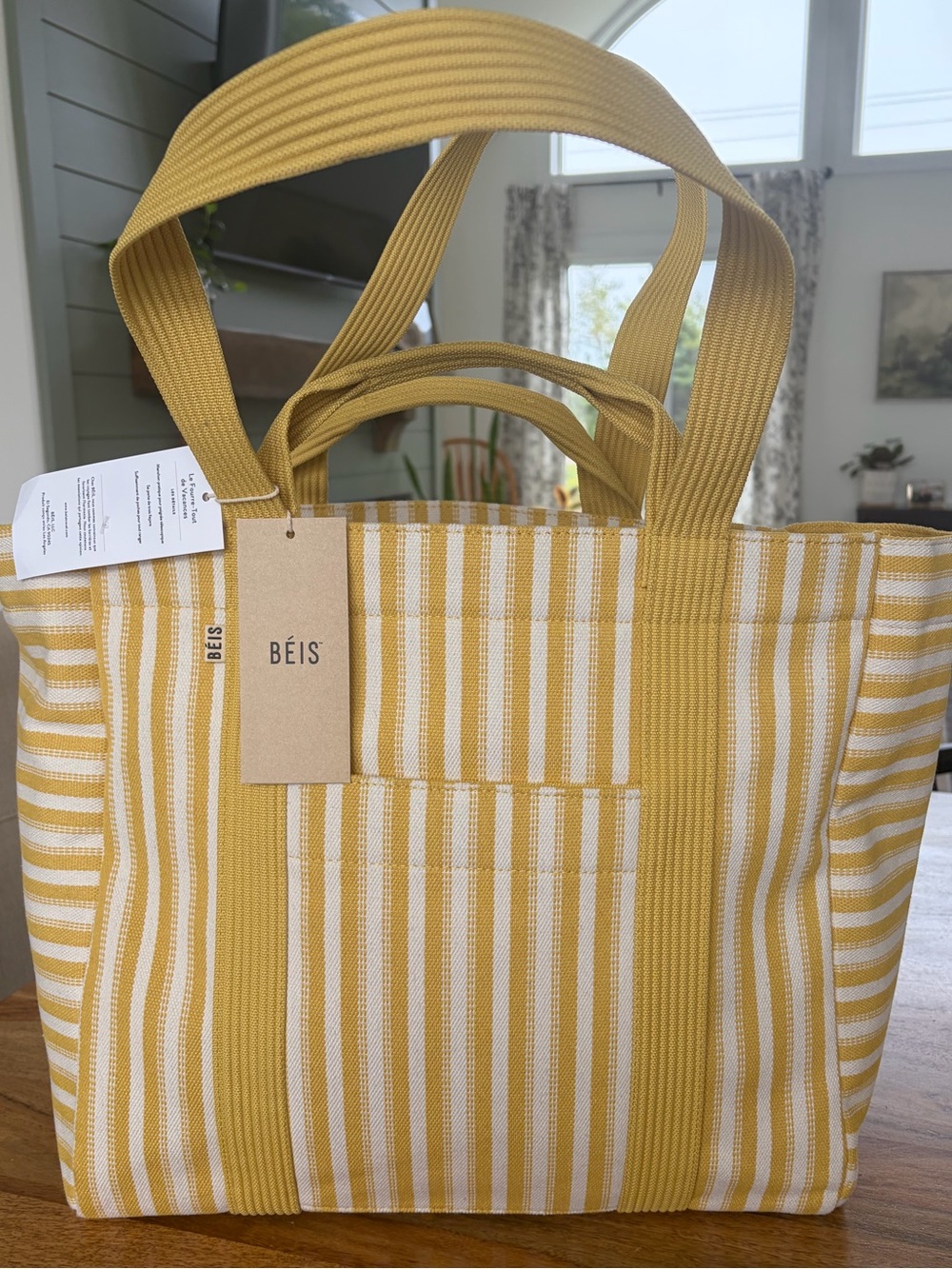 BEIS - The Vacation Tote in Honey Stripe